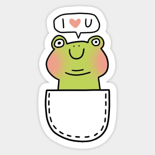 Cute frog says I love you Sticker